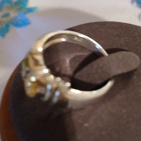 Citrine and Peridot 925 Silver Ring, Size 9 - Picture 2 of 6